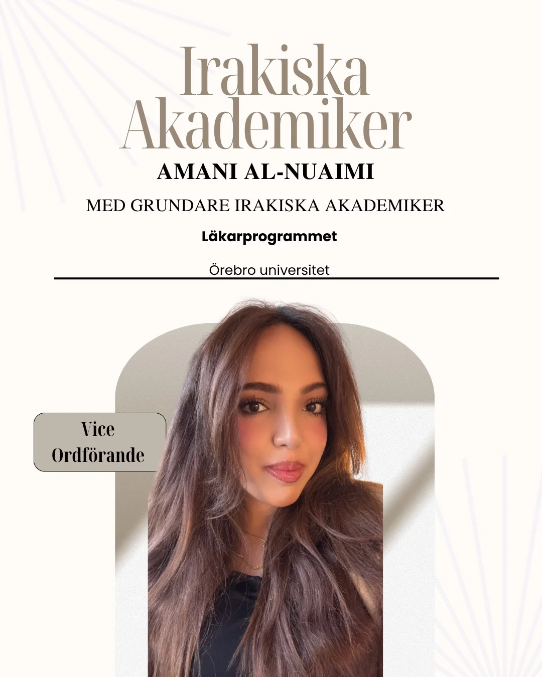 Amani Al-Nuaimi, vice ordförande i Irakiska Akademiker