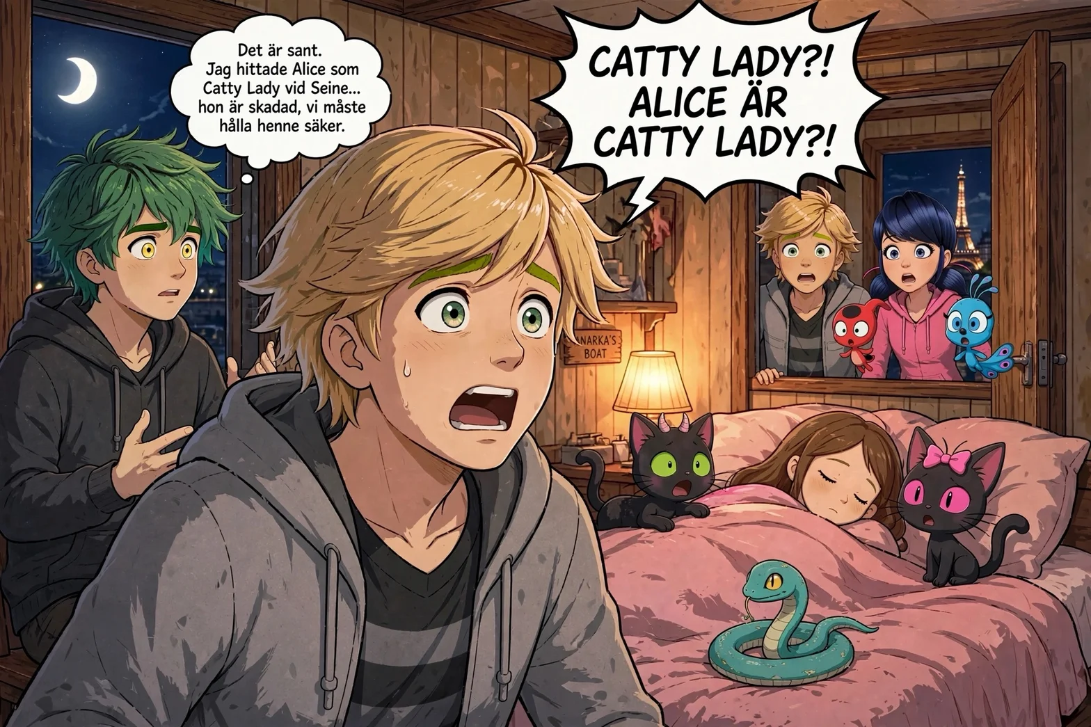 En överraskad ung man upptäcker att hans vän Alice är känd som Catty Lady, omgiven av katter och magiska varelser i hennes sovrum.