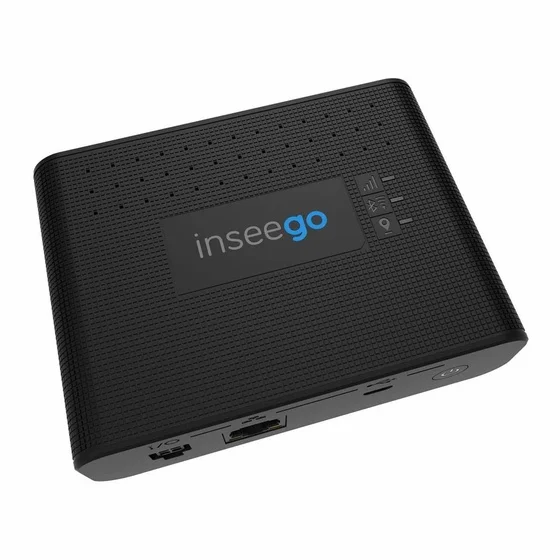 Black Inseego hotspot viewed from above, with status indicators and connection ports visible.